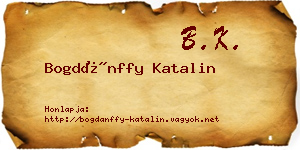 Bogdánffy Katalin névjegykártya